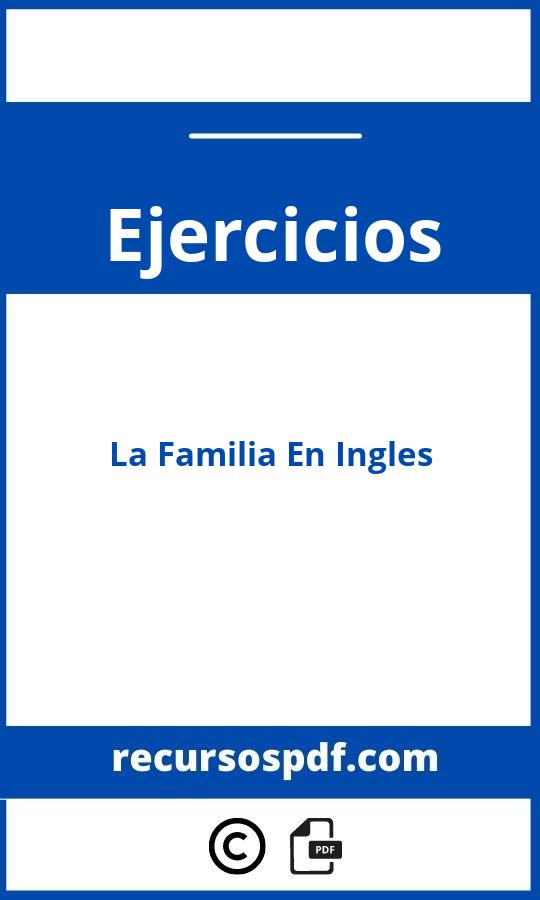 Ejercicios De La Familia En Ingles Pdf